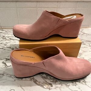 Rockport Tahoe City Women's Pink Suede Wedge Mules